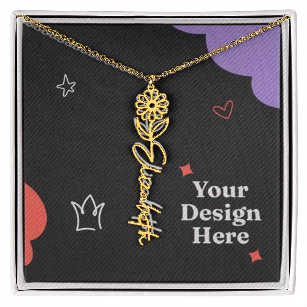 Unique Birth Flower Name Necklace - silverfoxgoods