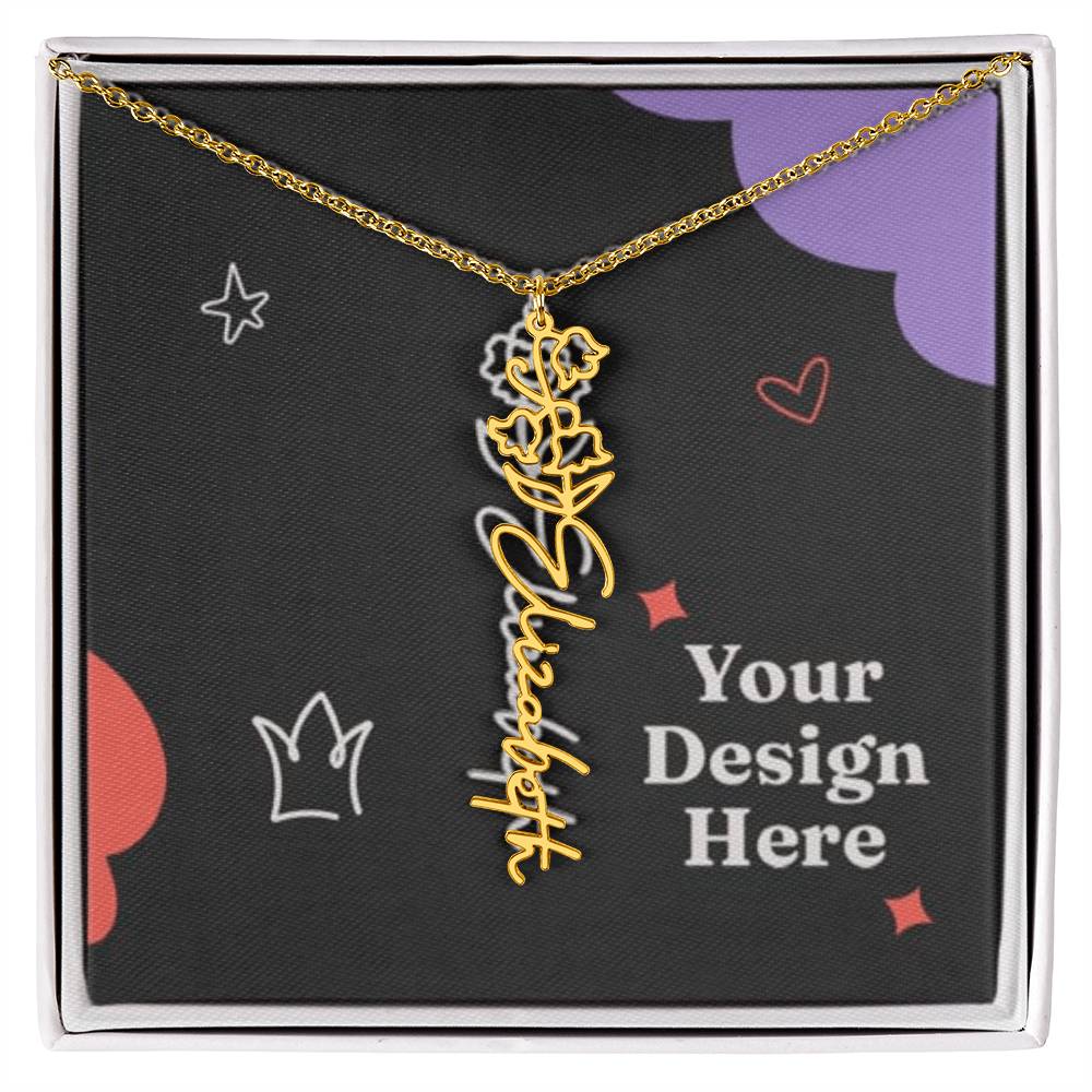 Unique Birth Flower Name Necklace - silverfoxgoods