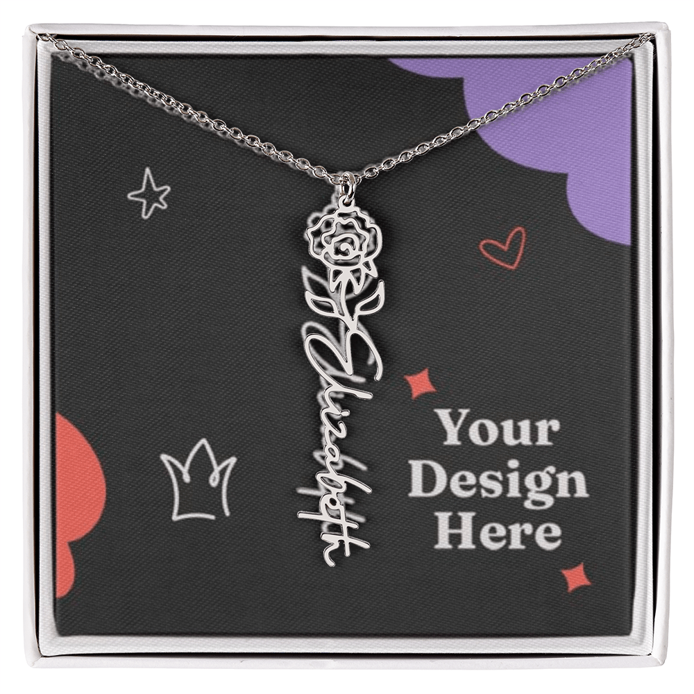 Unique Birth Flower Name Necklace - silverfoxgoods
