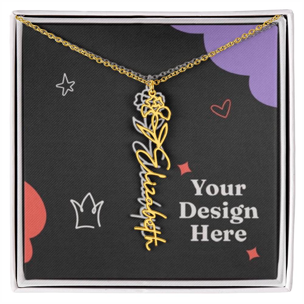Unique Birth Flower Name Necklace - silverfoxgoods