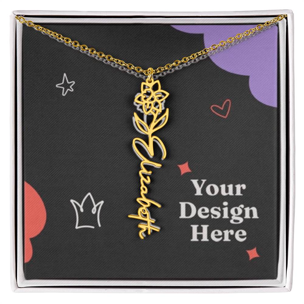 Unique Birth Flower Name Necklace - silverfoxgoods