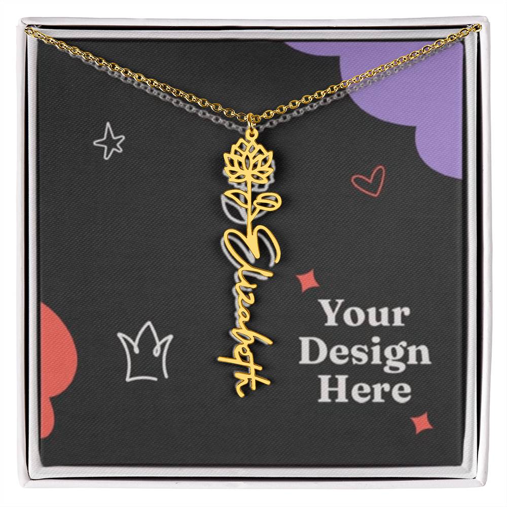 Unique Birth Flower Name Necklace - silverfoxgoods