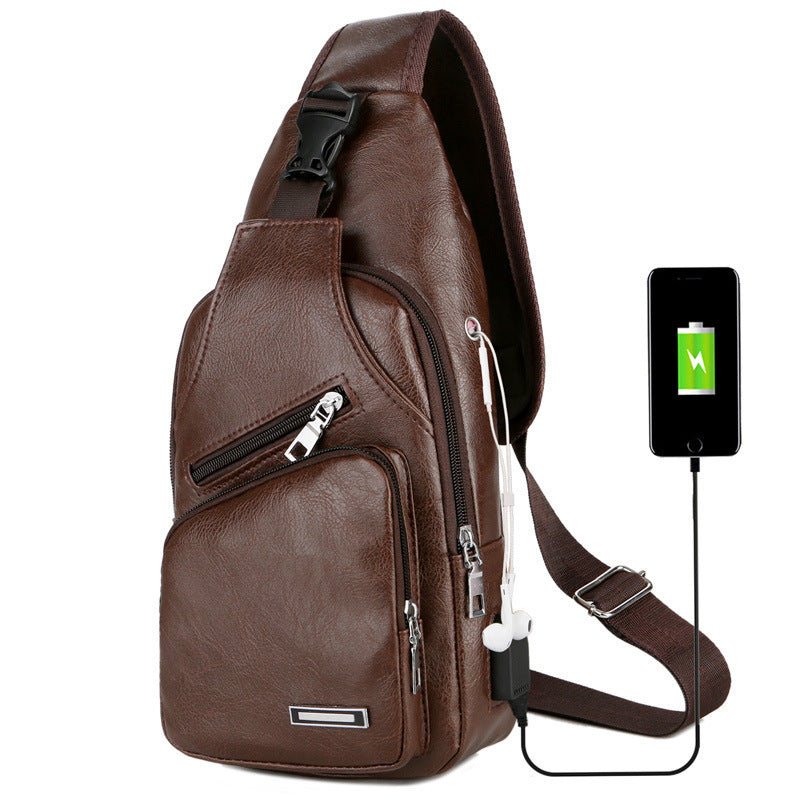 USB Portable Charging Chest Bag Messenger Bag - silverfoxgoods