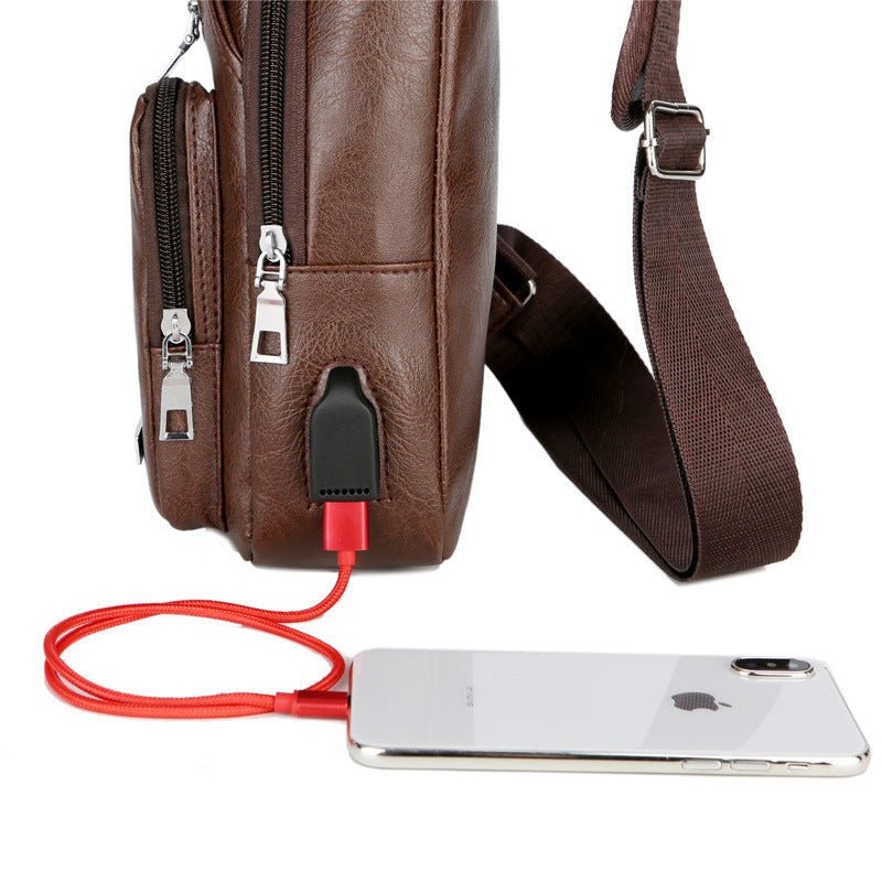 USB Portable Charging Chest Bag Messenger Bag - silverfoxgoods