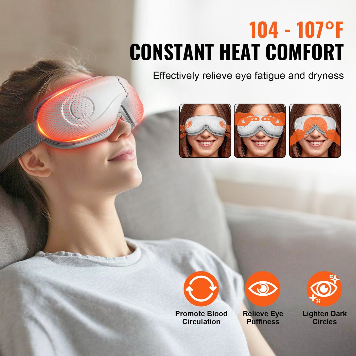 VEVOR Heated Eye Massager with Heat Therapy | Silver Fox Goods