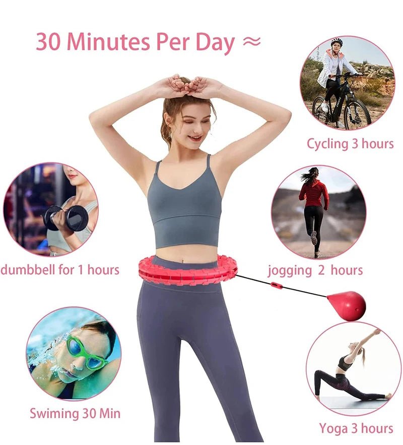 Weighted Fitness Hoop – Adjustable 2-in-1 Smart Exercise Circle for Adults - silverfoxgoods