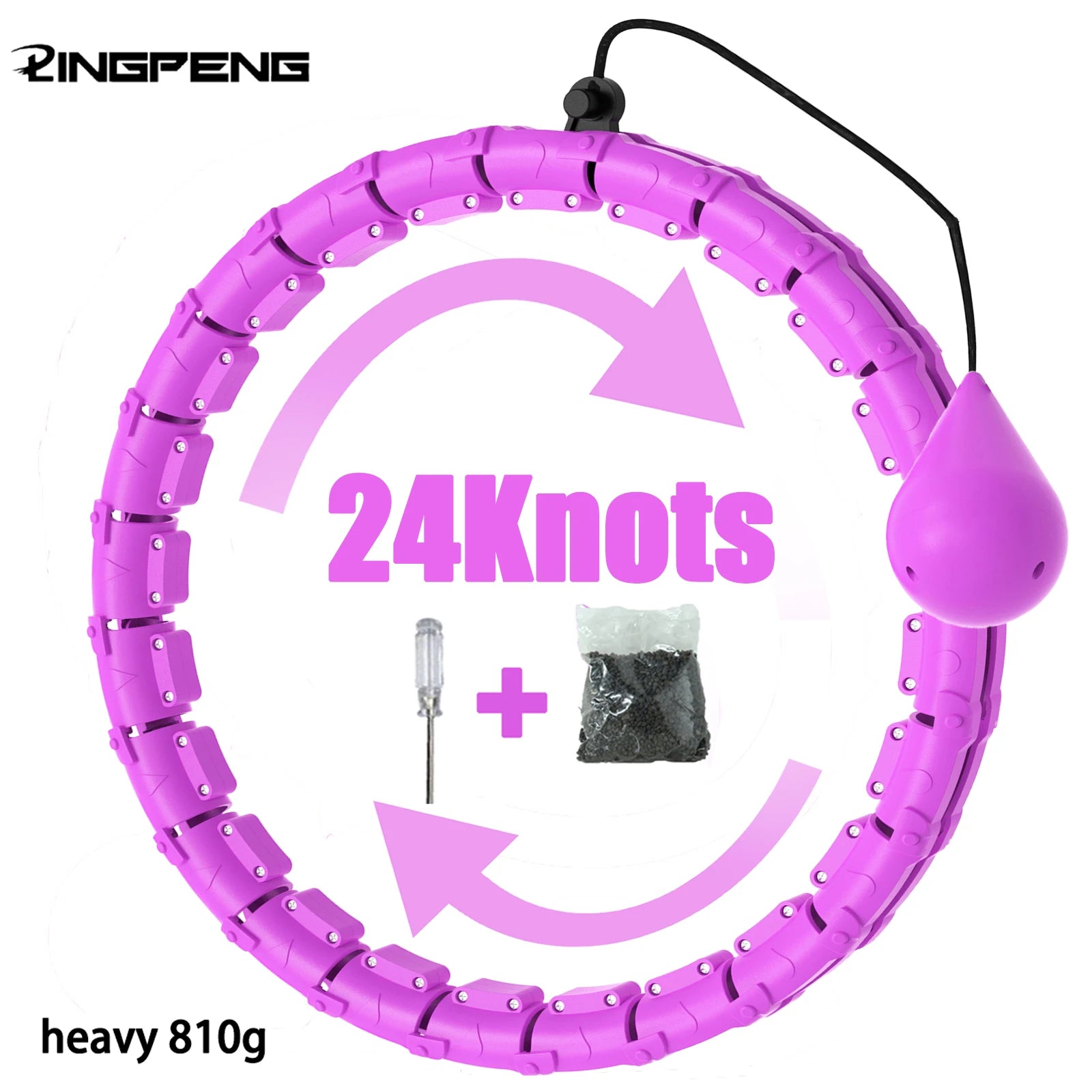 Weighted Fitness Hoop – Adjustable 2-in-1 Smart Exercise Circle for Adults - silverfoxgoods