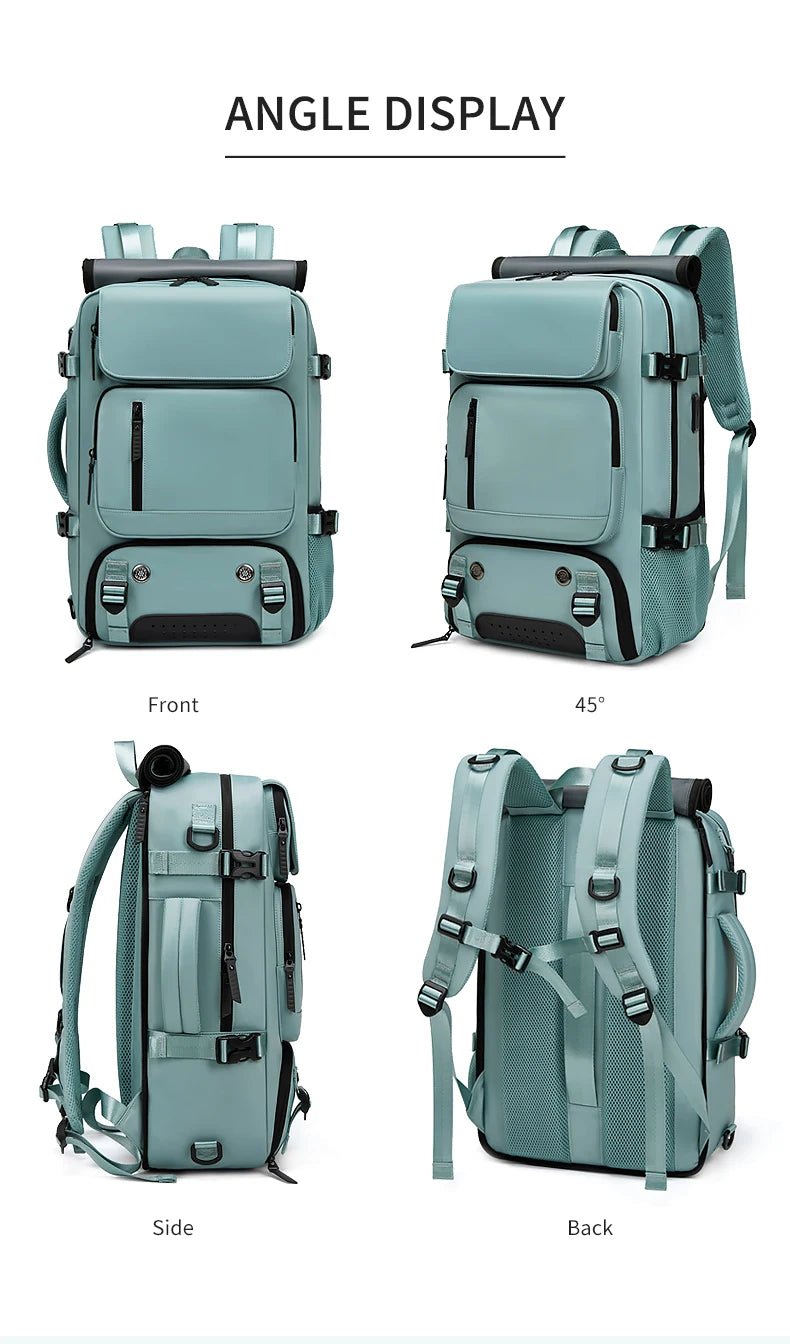 Waterproof 16" Laptop Backpack with Shoe Bag & USB Port - silverfoxgoods