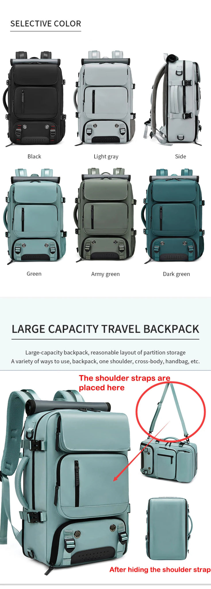 Waterproof 16" Laptop Backpack with Shoe Bag & USB Port - silverfoxgoods