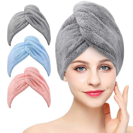 Women’s 3-Pack Microfiber Hair Towel Wrap | Silver Fox Goods