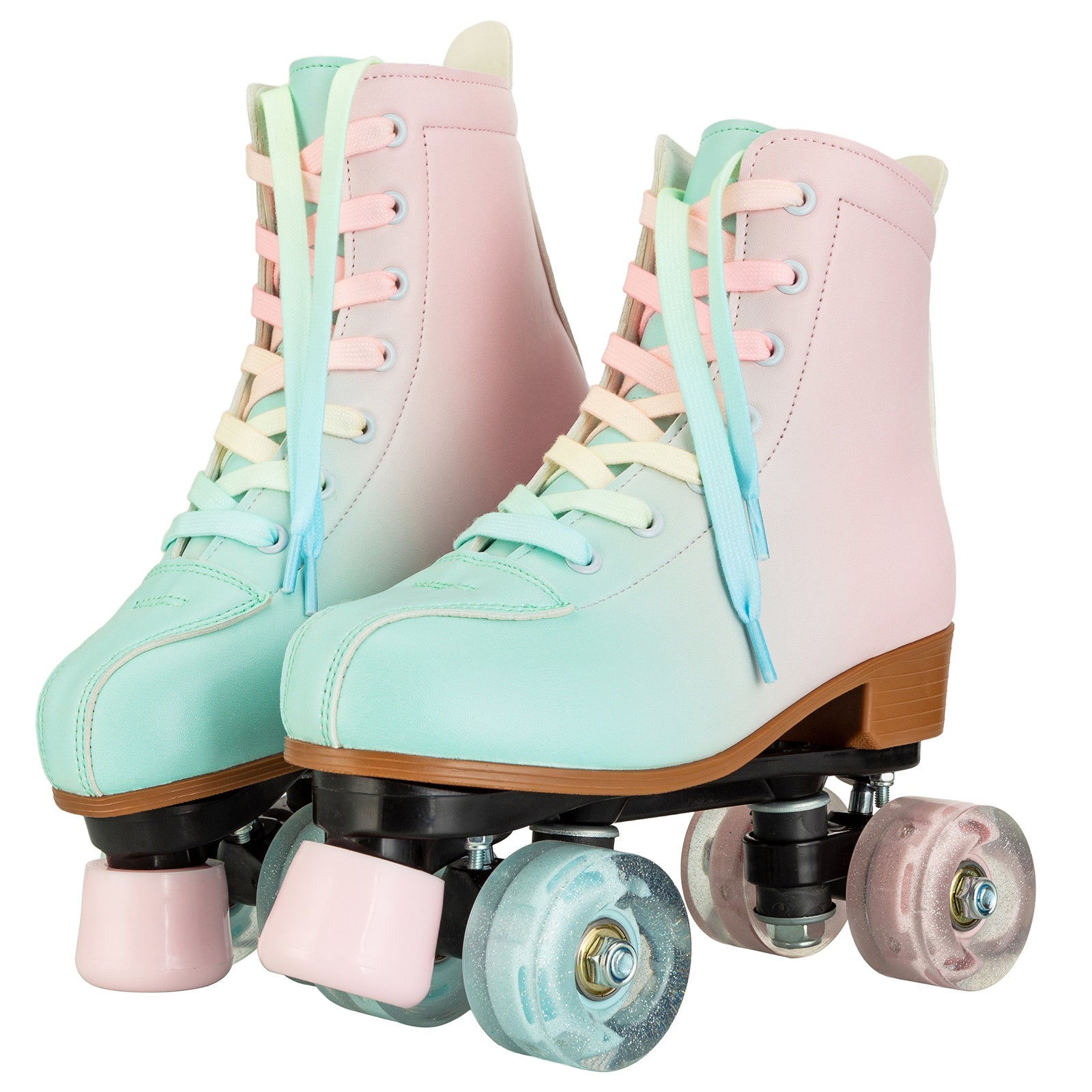 Women Double Row Roller Skates PU Leather Roller Skates Skating Shoes Inline 4 Wheels Sneakers Outdoor Children's Skate Shoes - silverfoxgoods