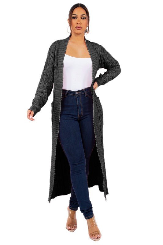WOMEN FASHION LONG MAXI SWEATER CARDIGAN - silverfoxgoods