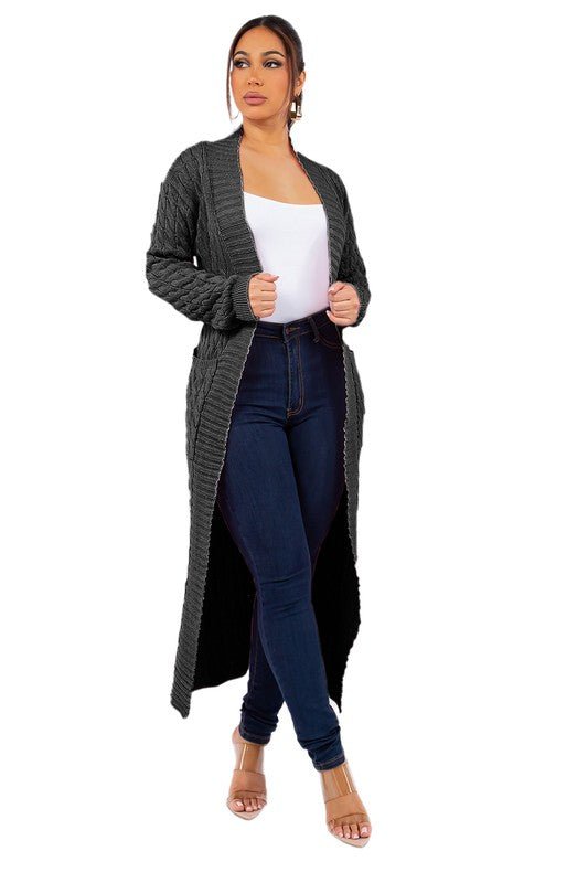 WOMEN FASHION LONG MAXI SWEATER CARDIGAN - silverfoxgoods