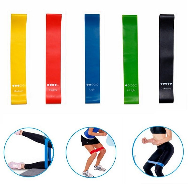 Yoga Resistance Bands Set - Indoor/Outdoor Fitness Pilates Elastic Workout Gear - silverfoxgoods