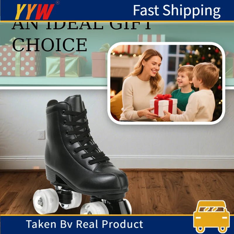 YYW Flashing Quad Roller Skates for Adults - Outdoor Skating Sneakers - silverfoxgoods