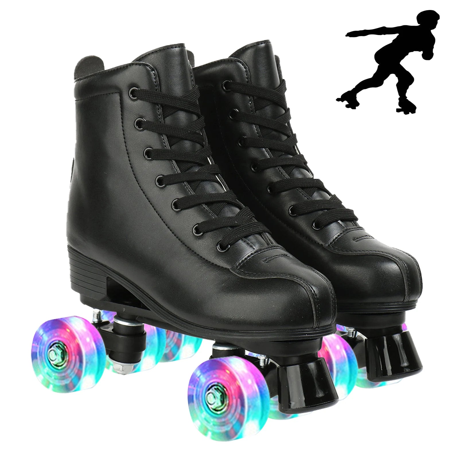 YYW Flashing Quad Roller Skates for Adults - Outdoor Skating Sneakers - silverfoxgoods